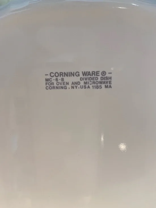 Corning French White Divided Ceramic Serving Dish - Picture 3 of 7